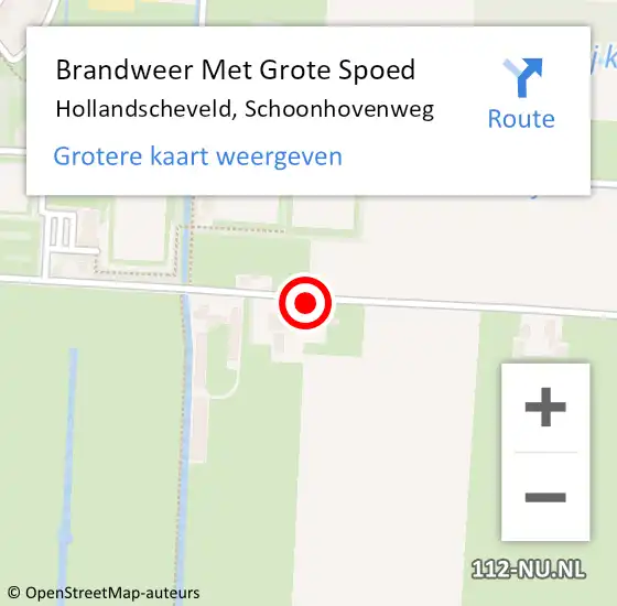 Locatie op kaart van de 112 melding: Brandweer Met Grote Spoed Naar Hollandscheveld, Schoonhovenweg op 6 mei 2022 16:01