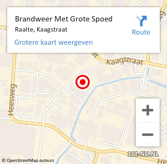 Locatie op kaart van de 112 melding: Brandweer Met Grote Spoed Naar Raalte, Kaagstraat op 6 mei 2022 16:21