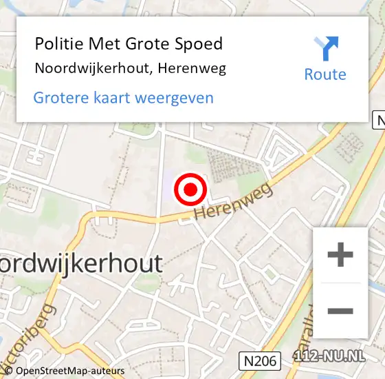 Locatie op kaart van de 112 melding: Politie Met Grote Spoed Naar Noordwijkerhout, Herenweg op 6 mei 2022 16:50