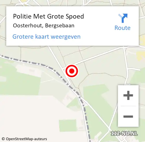 Locatie op kaart van de 112 melding: Politie Met Grote Spoed Naar Oosterhout, Bergsebaan op 6 mei 2022 17:11