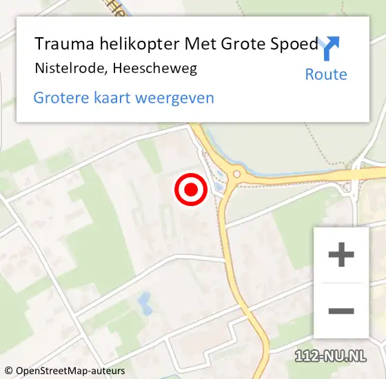 Locatie op kaart van de 112 melding: Trauma helikopter Met Grote Spoed Naar Nistelrode, Heescheweg op 6 mei 2022 17:28