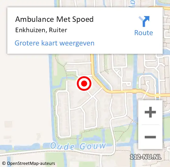 Locatie op kaart van de 112 melding: Ambulance Met Spoed Naar Enkhuizen, Ruiter op 6 mei 2022 18:09