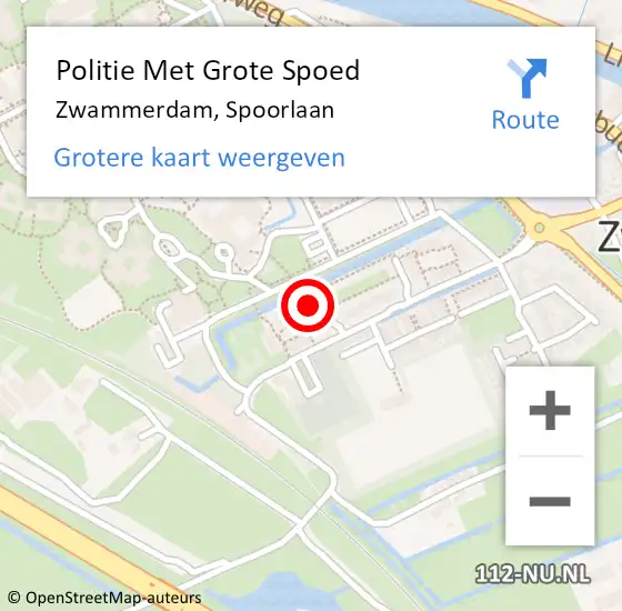 Locatie op kaart van de 112 melding: Politie Met Grote Spoed Naar Zwammerdam, Spoorlaan op 6 mei 2022 18:45