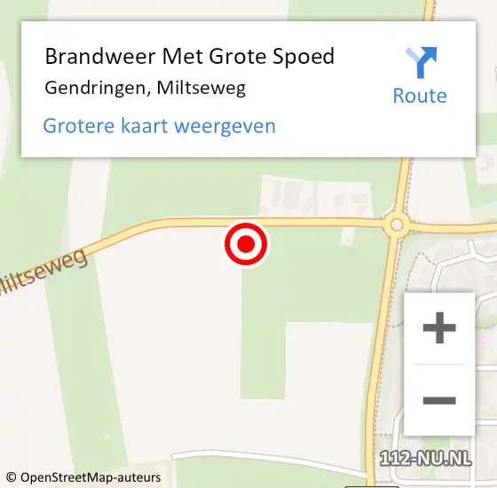 Locatie op kaart van de 112 melding: Brandweer Met Grote Spoed Naar Gendringen, Miltseweg op 6 mei 2022 19:16