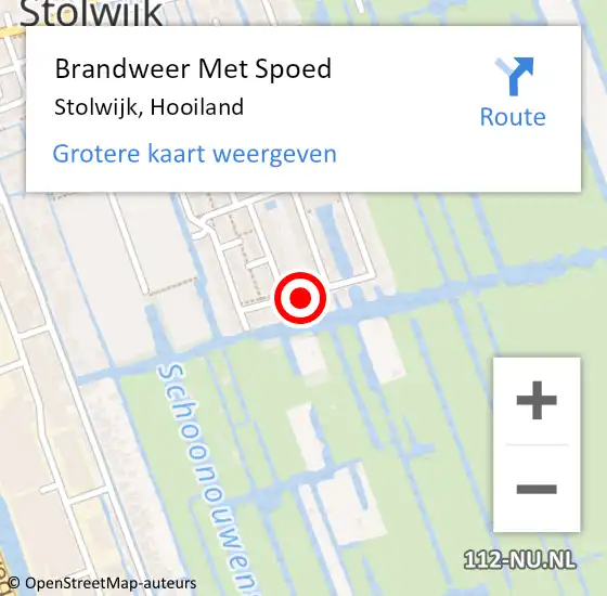 Locatie op kaart van de 112 melding: Brandweer Met Spoed Naar Stolwijk, Hooiland op 6 mei 2022 19:28