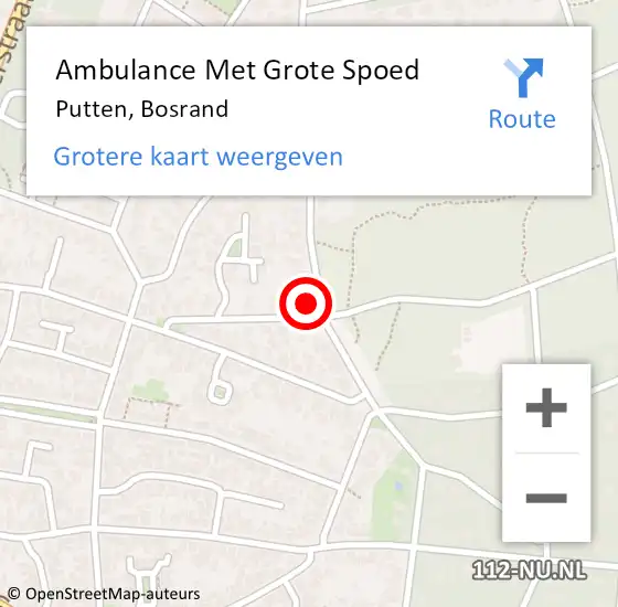 Locatie op kaart van de 112 melding: Ambulance Met Grote Spoed Naar Putten, Bosrand op 6 mei 2022 20:06