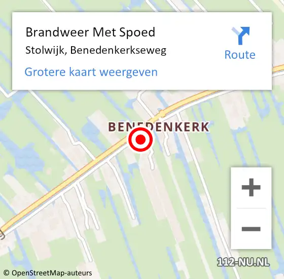 Locatie op kaart van de 112 melding: Brandweer Met Spoed Naar Stolwijk, Benedenkerkseweg op 6 mei 2022 20:12