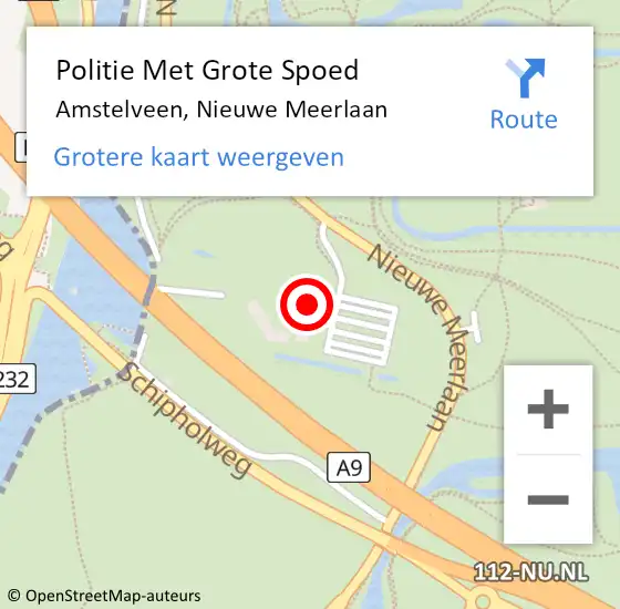 Locatie op kaart van de 112 melding: Politie Met Grote Spoed Naar Amstelveen, Nieuwe Meerlaan op 6 mei 2022 20:19