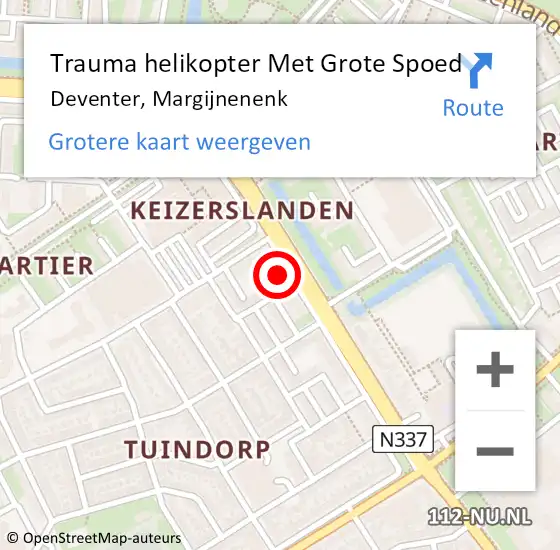 Locatie op kaart van de 112 melding: Trauma helikopter Met Grote Spoed Naar Deventer, Margijnenenk op 6 mei 2022 20:48