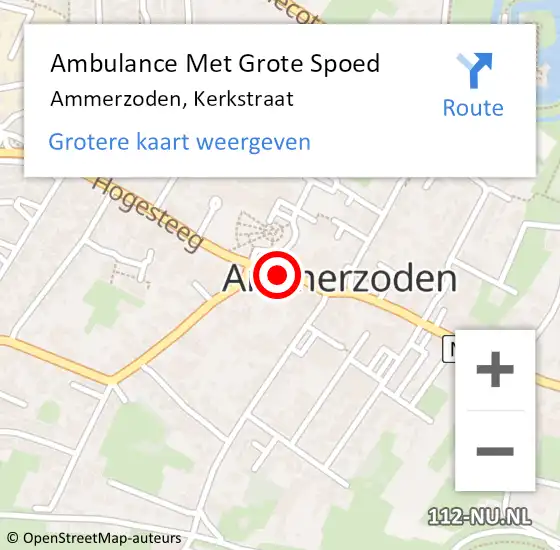 Locatie op kaart van de 112 melding: Ambulance Met Grote Spoed Naar Ammerzoden, Kerkstraat op 6 mei 2022 20:48