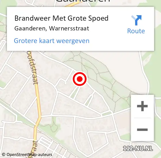 Locatie op kaart van de 112 melding: Brandweer Met Grote Spoed Naar Gaanderen, Warnersstraat op 6 mei 2022 21:39