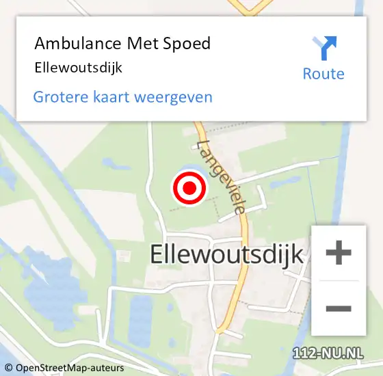 Locatie op kaart van de 112 melding: Ambulance Met Spoed Naar Ellewoutsdijk op 6 mei 2022 22:17