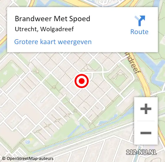 Locatie op kaart van de 112 melding: Brandweer Met Spoed Naar Utrecht, Wolgadreef op 6 mei 2022 22:29