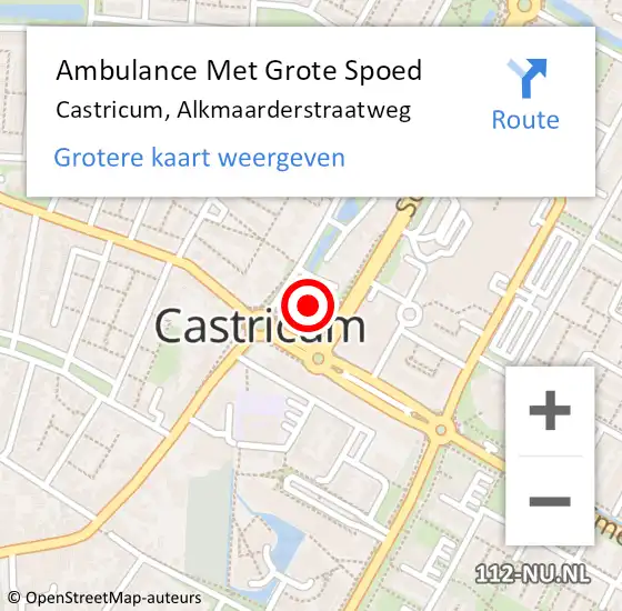 Locatie op kaart van de 112 melding: Ambulance Met Grote Spoed Naar Castricum, Alkmaarderstraatweg op 6 mei 2022 23:03