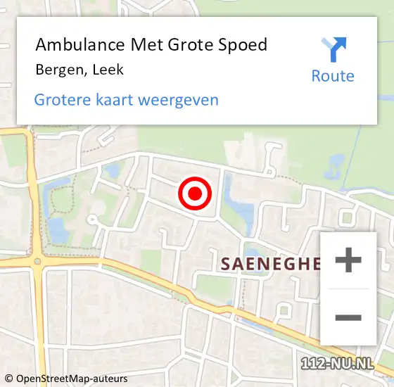 Locatie op kaart van de 112 melding: Ambulance Met Grote Spoed Naar Bergen, Leek op 6 mei 2022 23:08