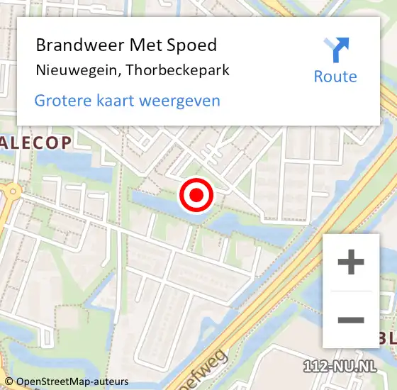 Locatie op kaart van de 112 melding: Brandweer Met Spoed Naar Nieuwegein, Thorbeckepark op 6 mei 2022 23:21