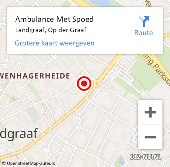 Locatie op kaart van de 112 melding: Ambulance Met Spoed Naar Landgraaf, Op der Graaf op 16 juli 2014 16:10