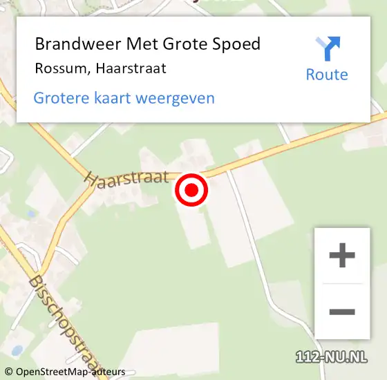 Locatie op kaart van de 112 melding: Brandweer Met Grote Spoed Naar Rossum, Haarstraat op 7 mei 2022 01:16