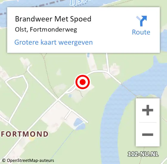 Locatie op kaart van de 112 melding: Brandweer Met Spoed Naar Olst, Fortmonderweg op 7 mei 2022 01:29