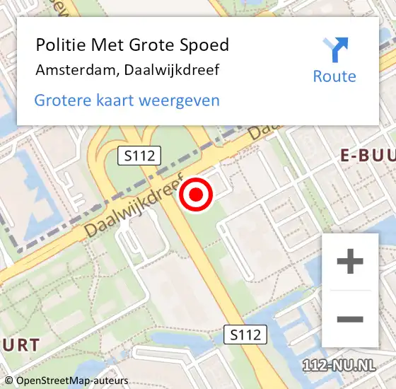 Locatie op kaart van de 112 melding: Politie Met Grote Spoed Naar Amsterdam-Zuidoost, Daalwijkdreef op 7 mei 2022 02:06