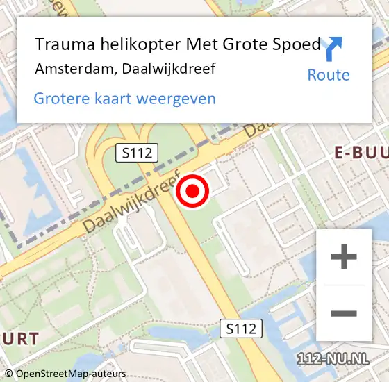 Locatie op kaart van de 112 melding: Trauma helikopter Met Grote Spoed Naar Amsterdam-Zuidoost, Daalwijkdreef op 7 mei 2022 02:08