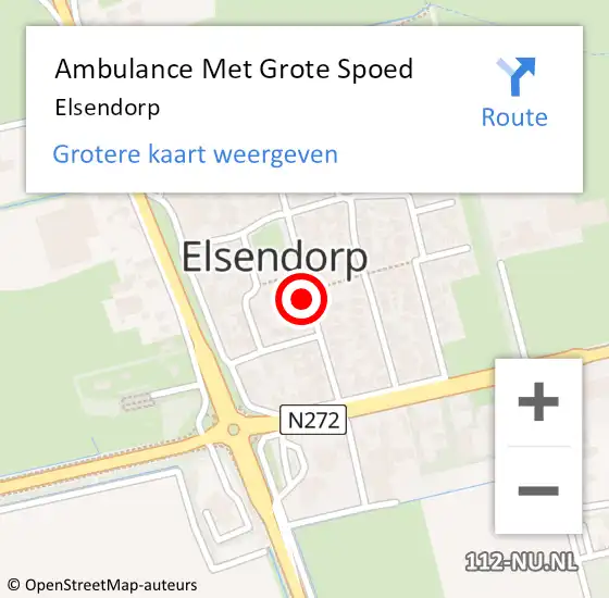 Locatie op kaart van de 112 melding: Ambulance Met Grote Spoed Naar Elsendorp op 7 mei 2022 03:33