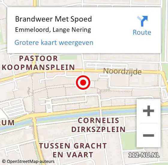 Locatie op kaart van de 112 melding: Brandweer Met Spoed Naar Emmeloord, Lange Nering op 7 mei 2022 04:22