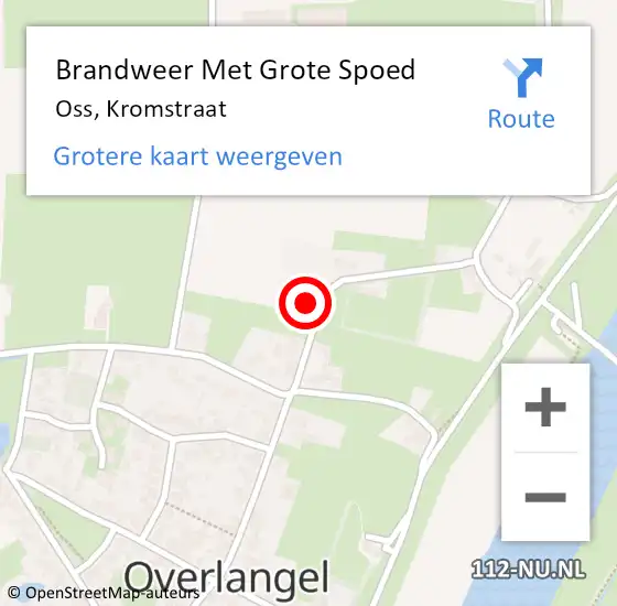 Locatie op kaart van de 112 melding: Brandweer Met Grote Spoed Naar Oss, Kromstraat op 7 mei 2022 04:59