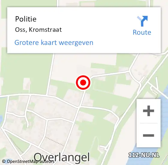 Locatie op kaart van de 112 melding: Politie Oss, Kromstraat op 7 mei 2022 05:01