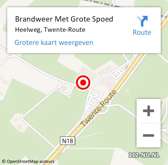 Locatie op kaart van de 112 melding: Brandweer Met Grote Spoed Naar Heelweg, Twente-Route op 7 mei 2022 06:25