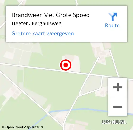 Locatie op kaart van de 112 melding: Brandweer Met Grote Spoed Naar Heeten, Berghuisweg op 7 mei 2022 07:53