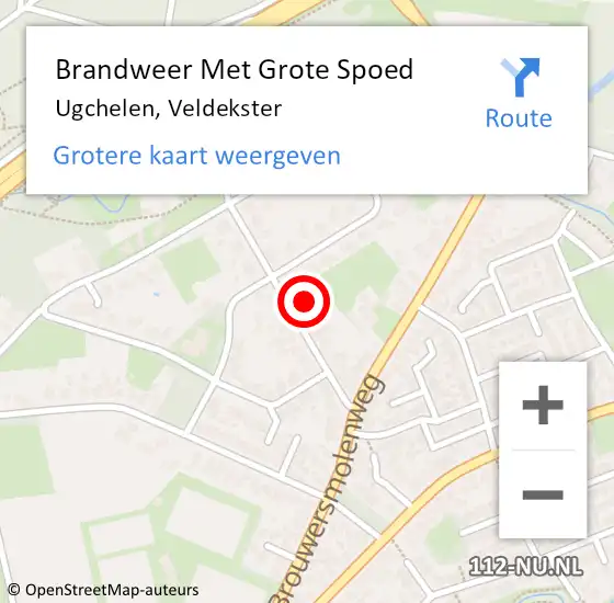 Locatie op kaart van de 112 melding: Brandweer Met Grote Spoed Naar Ugchelen, Veldekster op 7 mei 2022 08:03