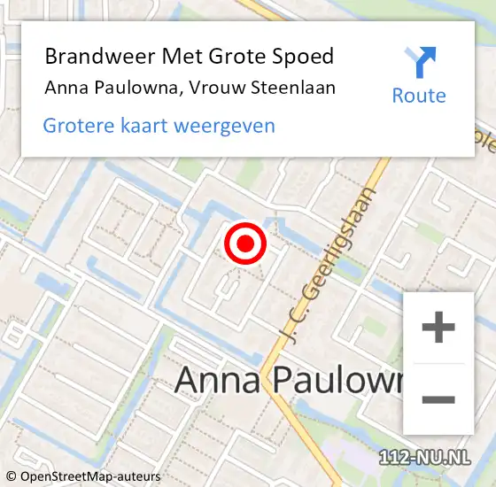 Locatie op kaart van de 112 melding: Brandweer Met Grote Spoed Naar Anna Paulowna, Vrouw Steenlaan op 7 mei 2022 08:10