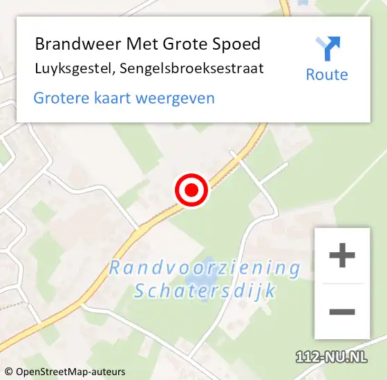 Locatie op kaart van de 112 melding: Brandweer Met Grote Spoed Naar Luyksgestel, Sengelsbroeksestraat op 7 mei 2022 08:33