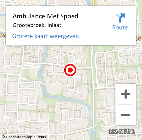 Locatie op kaart van de 112 melding: Ambulance Met Spoed Naar Grootebroek, Inlaat op 7 mei 2022 09:55