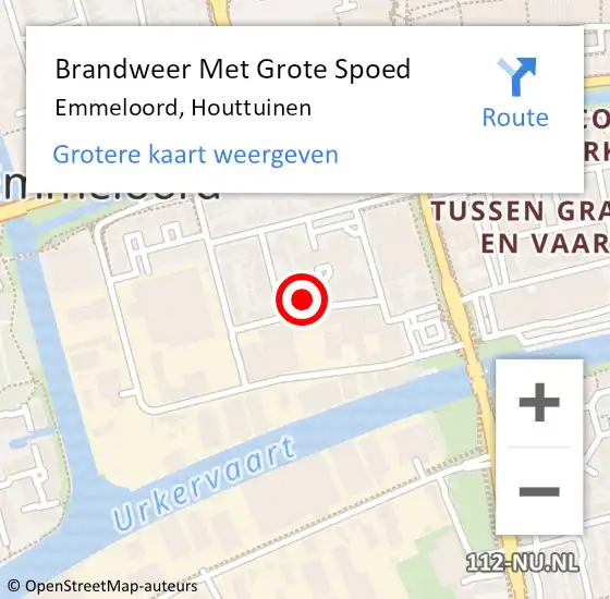 Locatie op kaart van de 112 melding: Brandweer Met Grote Spoed Naar Emmeloord, Houttuinen op 7 mei 2022 10:56