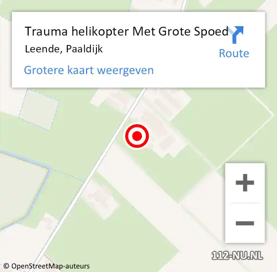 Locatie op kaart van de 112 melding: Trauma helikopter Met Grote Spoed Naar Leende, Paaldijk op 7 mei 2022 11:13