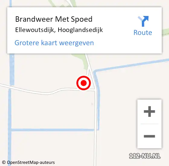 Locatie op kaart van de 112 melding: Brandweer Met Spoed Naar Ellewoutsdijk, Hooglandsedijk op 7 mei 2022 11:19