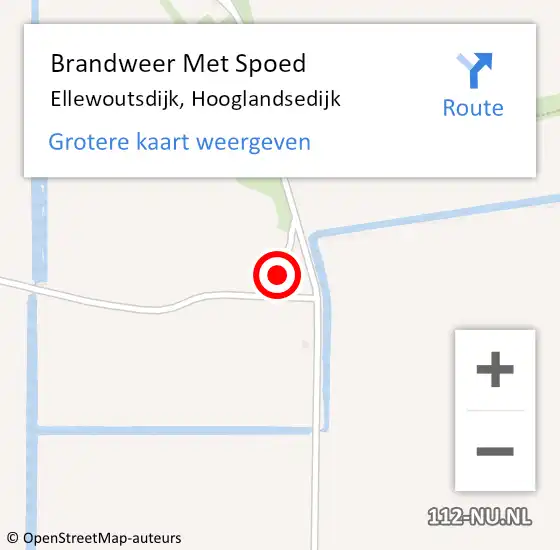 Locatie op kaart van de 112 melding: Brandweer Met Spoed Naar Ellewoutsdijk, Hooglandsedijk op 7 mei 2022 11:20