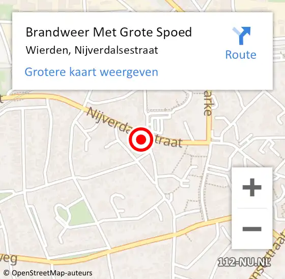 Locatie op kaart van de 112 melding: Brandweer Met Grote Spoed Naar Wierden, Nijverdalsestraat op 7 mei 2022 11:32