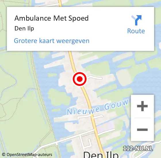 Locatie op kaart van de 112 melding: Ambulance Met Spoed Naar Den Ilp op 16 juli 2014 16:41