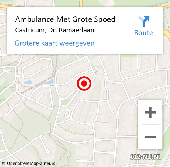 Locatie op kaart van de 112 melding: Ambulance Met Grote Spoed Naar Castricum, Dr. Ramaerlaan op 7 mei 2022 11:40