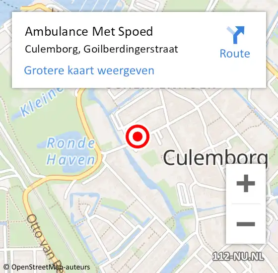 Locatie op kaart van de 112 melding: Ambulance Met Spoed Naar Culemborg, Goilberdingerstraat op 7 mei 2022 11:43