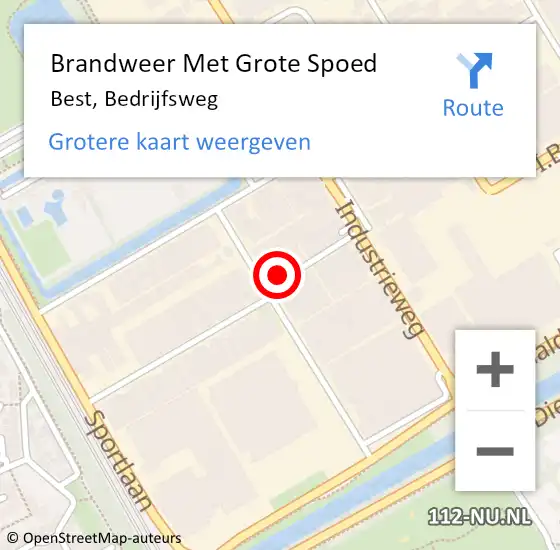 Locatie op kaart van de 112 melding: Brandweer Met Grote Spoed Naar Best, Bedrijfsweg op 7 mei 2022 12:09