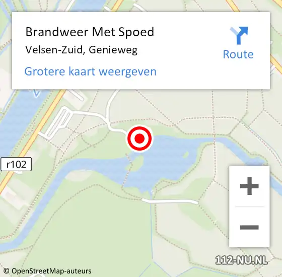 Locatie op kaart van de 112 melding: Brandweer Met Spoed Naar Velsen-Zuid, Genieweg op 7 mei 2022 13:11