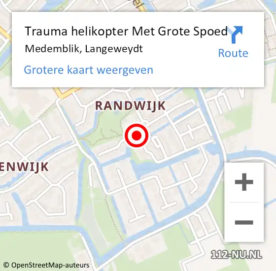 Locatie op kaart van de 112 melding: Trauma helikopter Met Grote Spoed Naar Medemblik, Langeweydt op 7 mei 2022 13:22