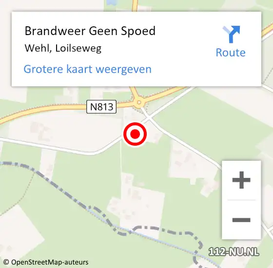 Locatie op kaart van de 112 melding: Brandweer Geen Spoed Naar Wehl, Loilseweg op 7 mei 2022 13:29