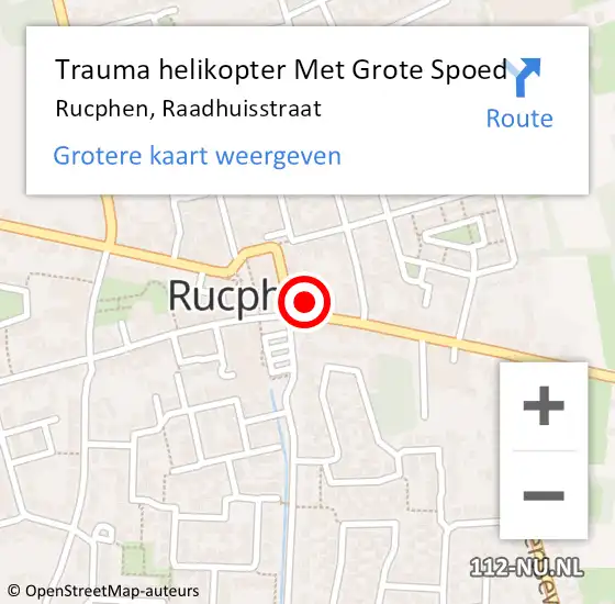 Locatie op kaart van de 112 melding: Trauma helikopter Met Grote Spoed Naar Rucphen, Raadhuisstraat op 7 mei 2022 13:54