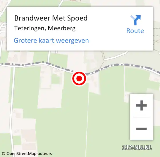 Locatie op kaart van de 112 melding: Brandweer Met Spoed Naar Teteringen, Meerberg op 7 mei 2022 14:54