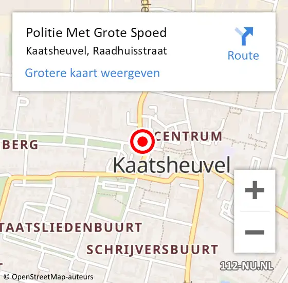 Locatie op kaart van de 112 melding: Politie Met Grote Spoed Naar Kaatsheuvel, Raadhuisstraat op 7 mei 2022 15:26